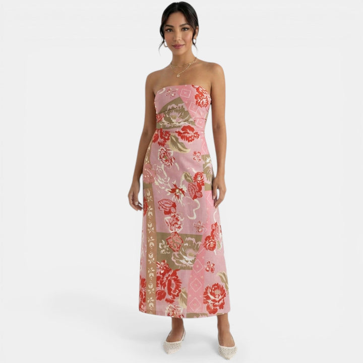 Vestido Lino Rosa Mujer