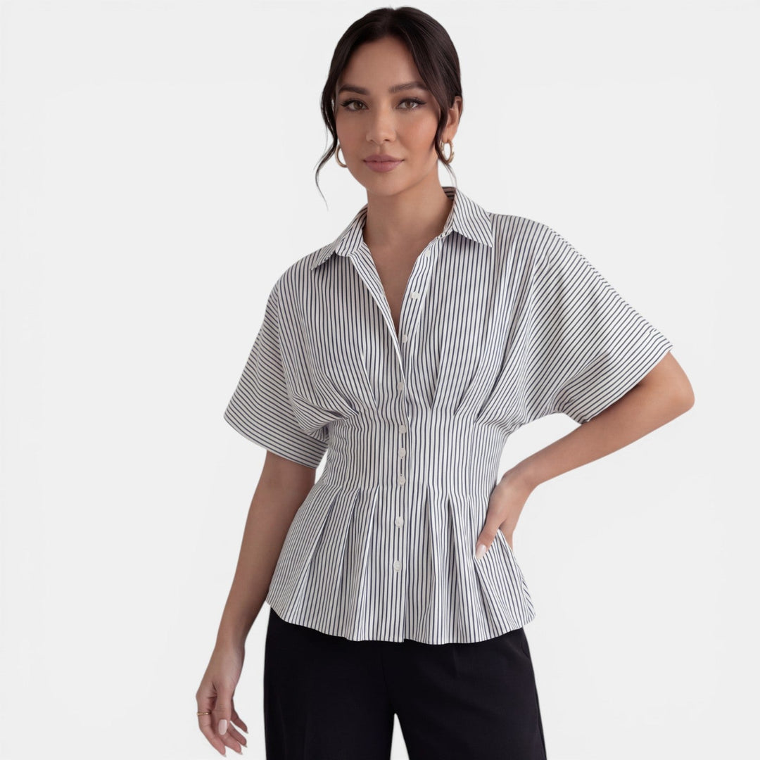 Top Plisado Mujer Elegante