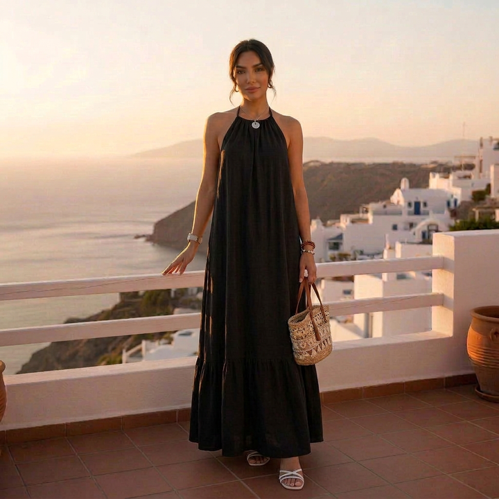 Vestido Largo Playa Mujer Halter
