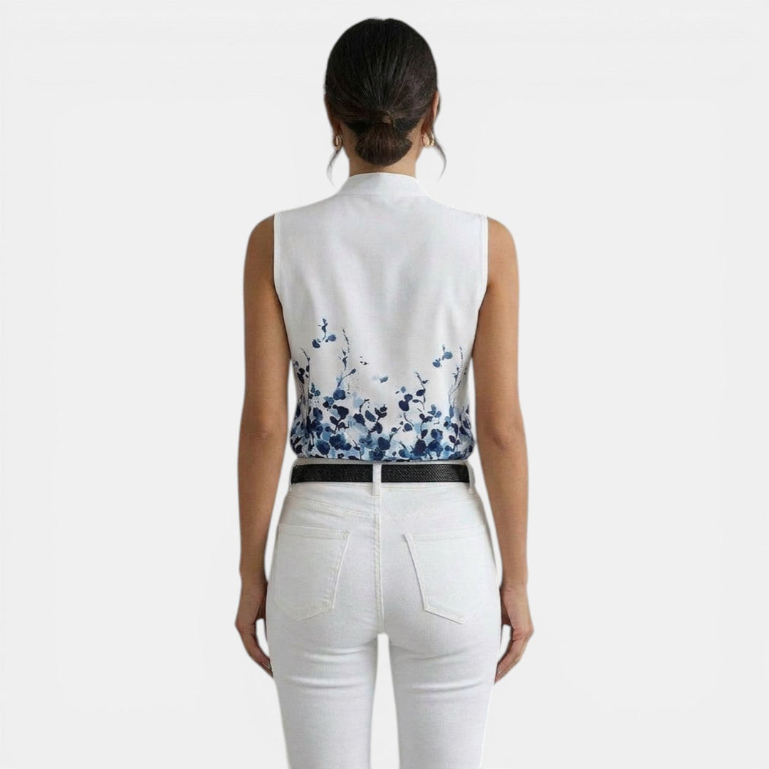 Top Mujer Verano Cuello V Estampado