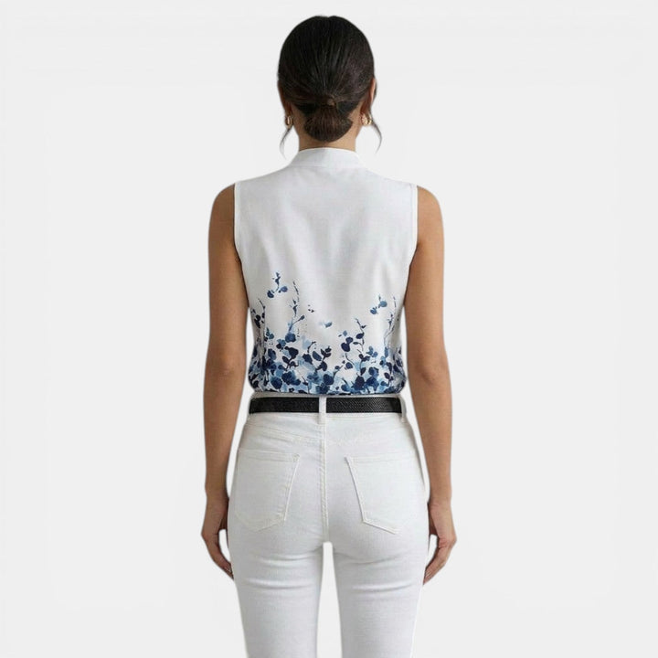 Top Mujer Verano Cuello V Estampado