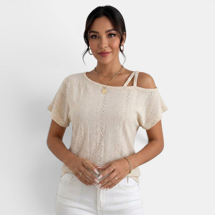 Top Mujer Un Hombro con Calados