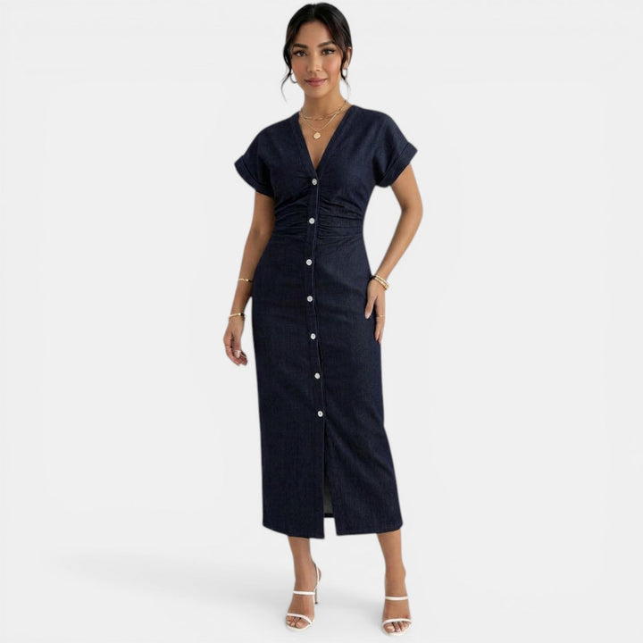 Vestido Denim Mujer Midi