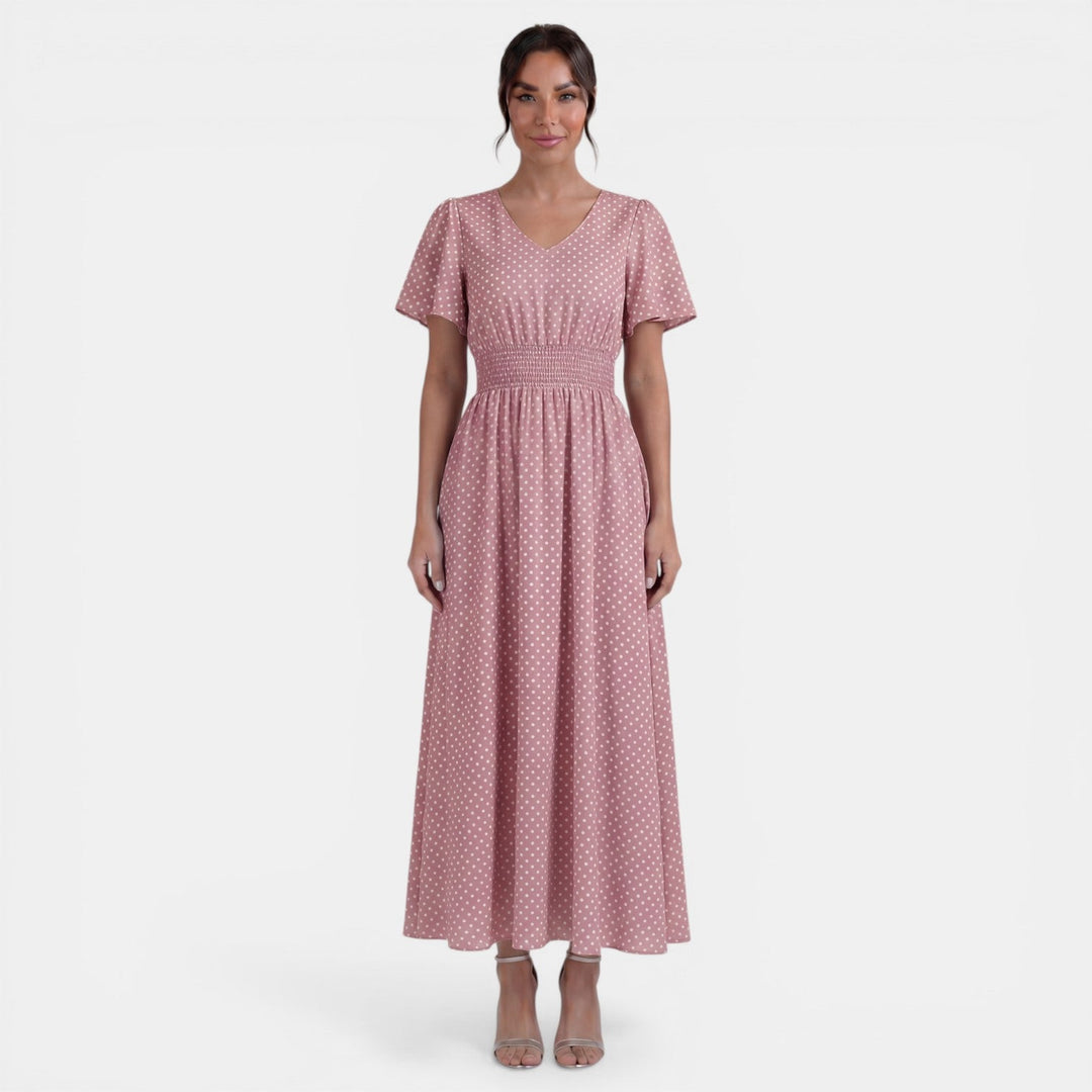 Vestido Midi Mujer Manga Corta
