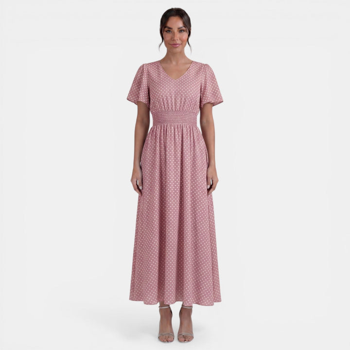 Vestido Midi Mujer Manga Corta