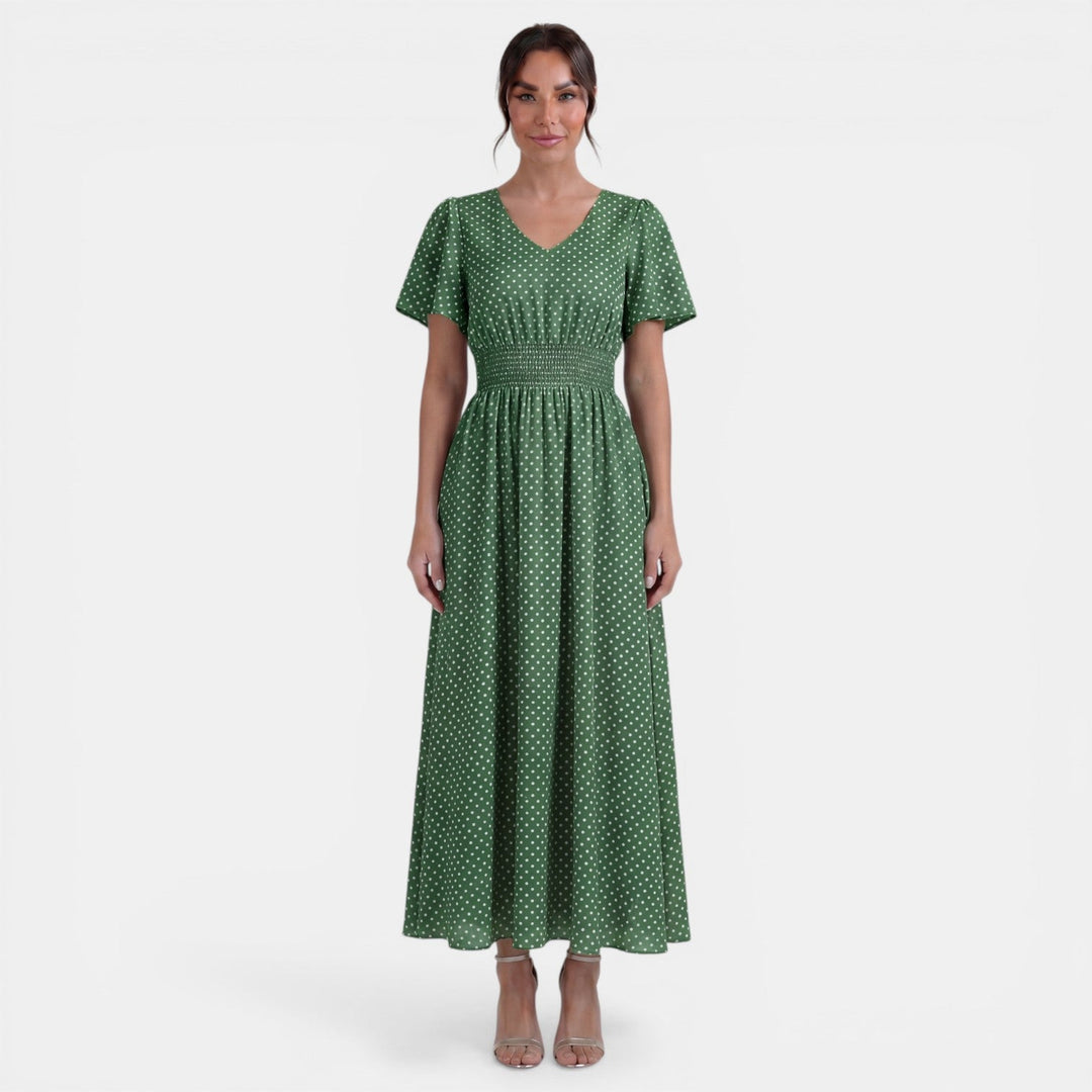 Vestido Midi Mujer Manga Corta