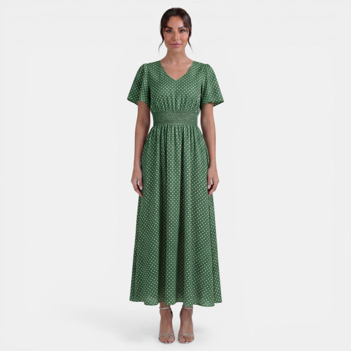 Vestido Midi Mujer Manga Corta
