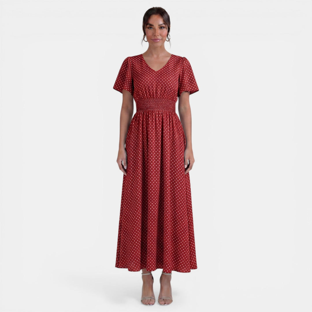 Vestido Midi Mujer Manga Corta