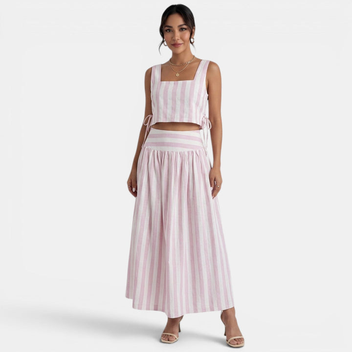 Conjunto Top Falda Rosa Mujer