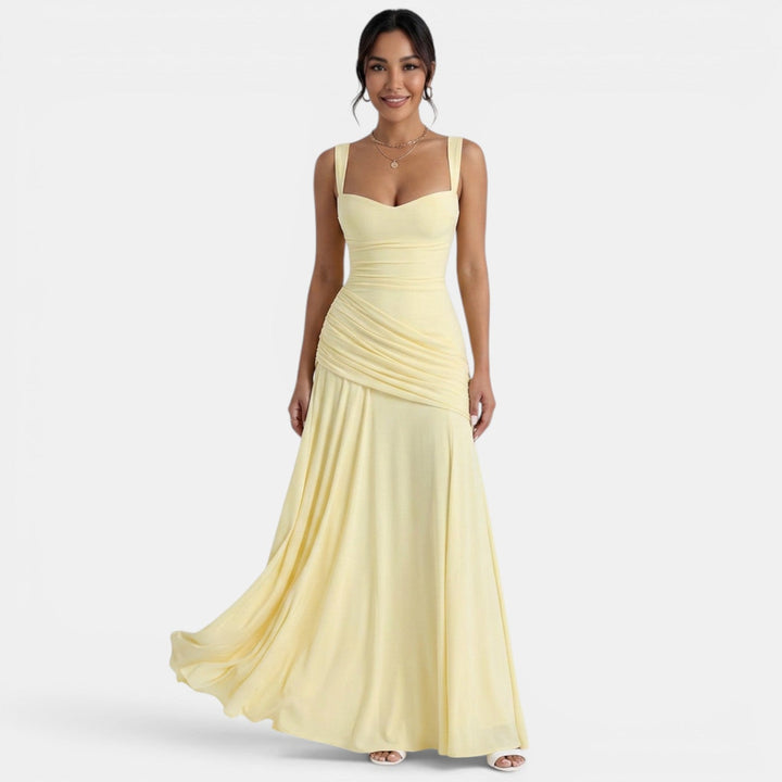 Vestido Largo Amarillo Invitada