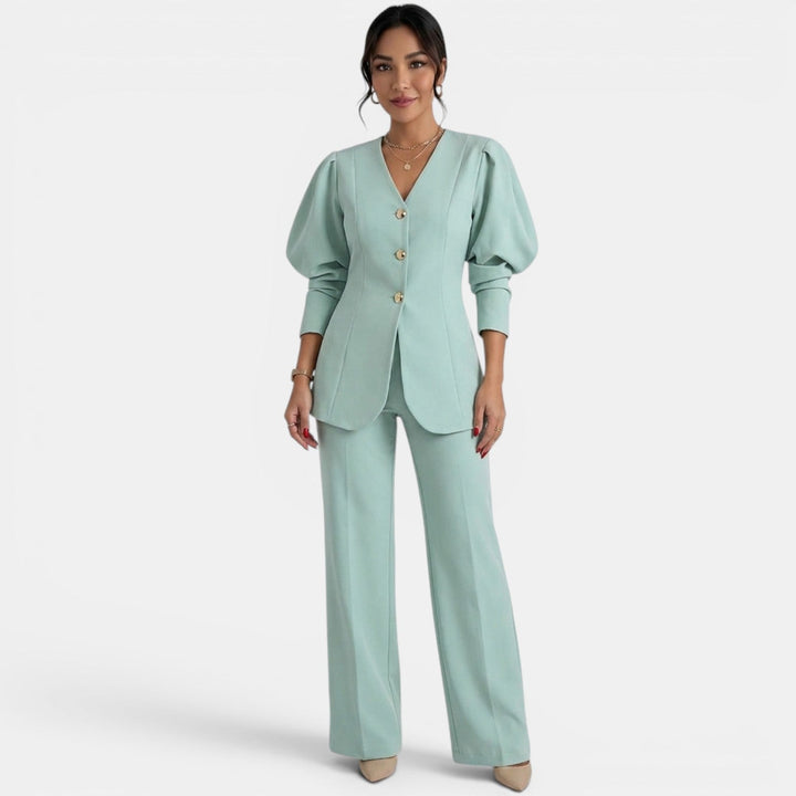 Conjunto Blazer Verde Menta Mujer Elegante