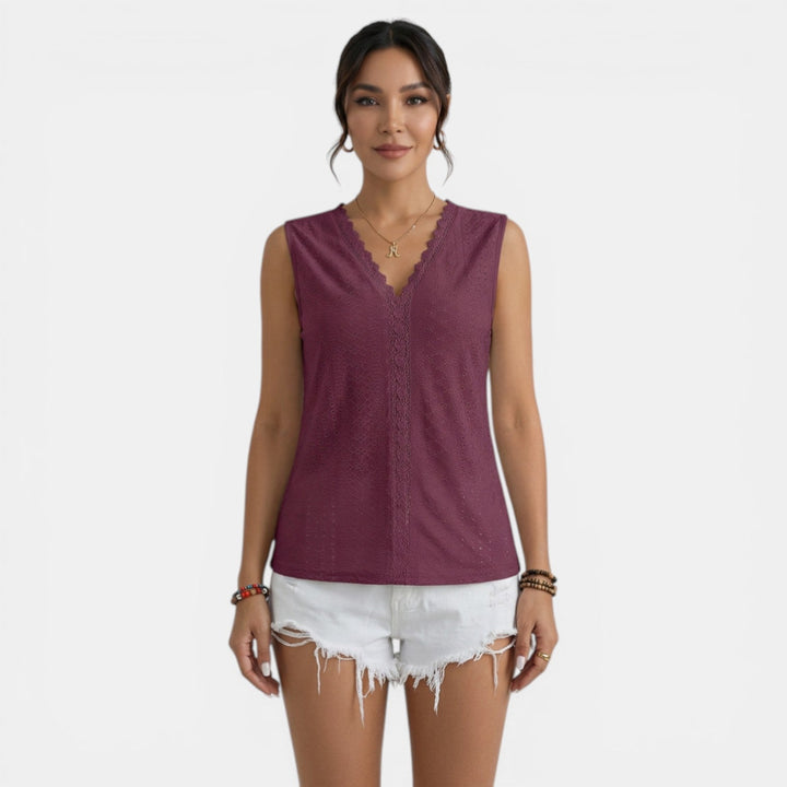 Top Encaje Mujer Cuello V