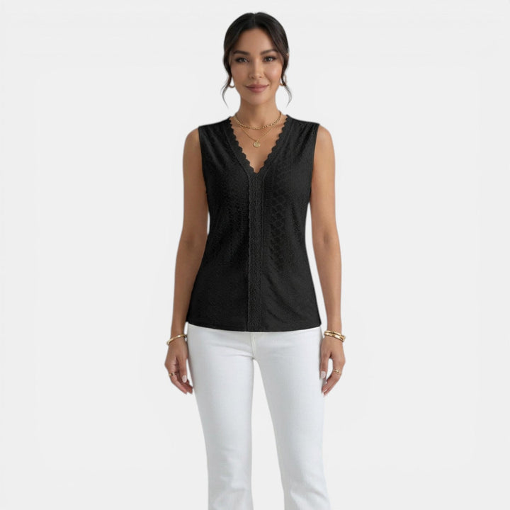 Top Encaje Mujer Cuello V