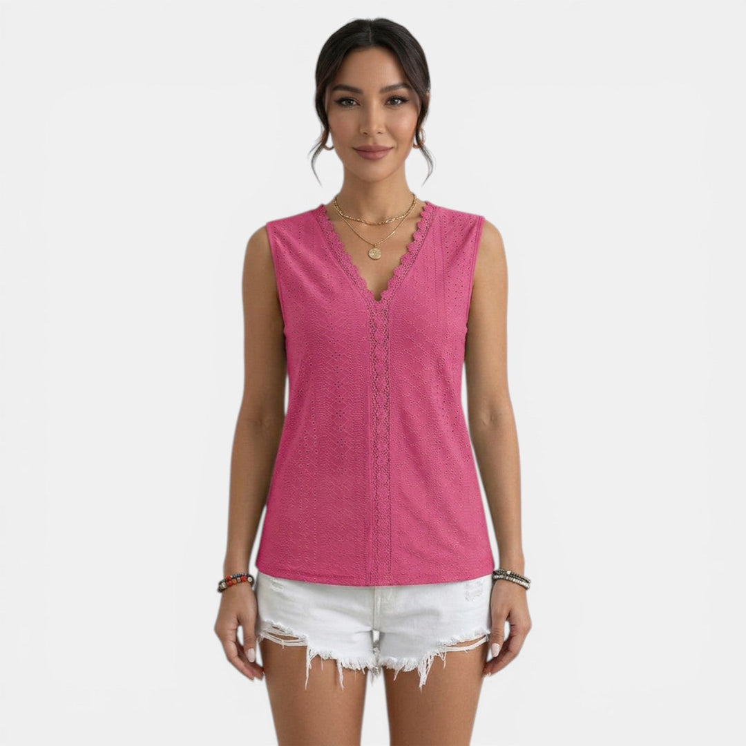 Top Encaje Mujer Cuello V