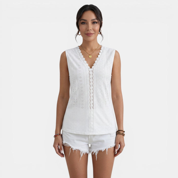 Top Encaje Mujer Cuello V