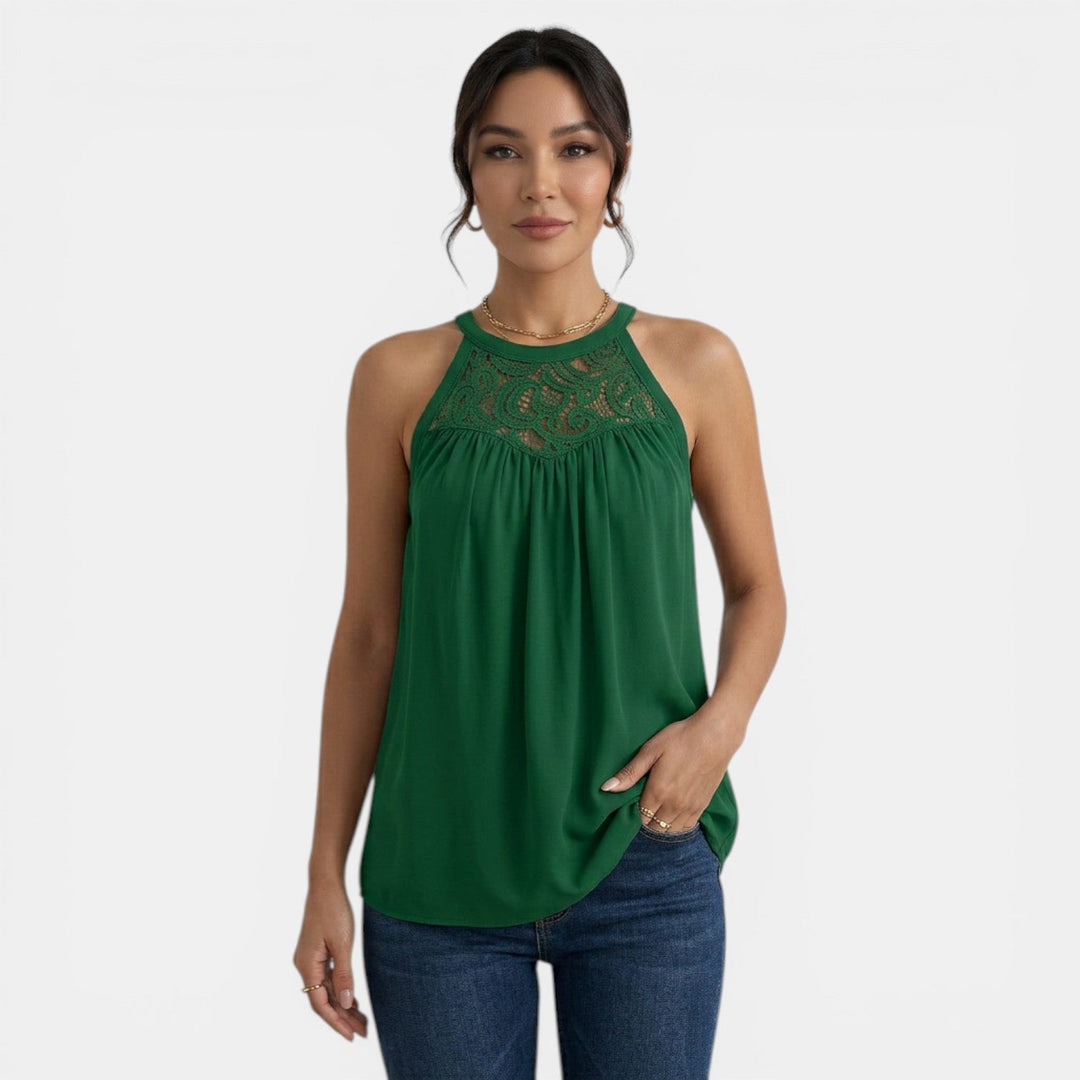 Mujer Verano Cuello Cuadrado Plisado