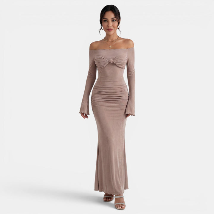 Vestido Maxi Off Shoulder Mujer Ajustado