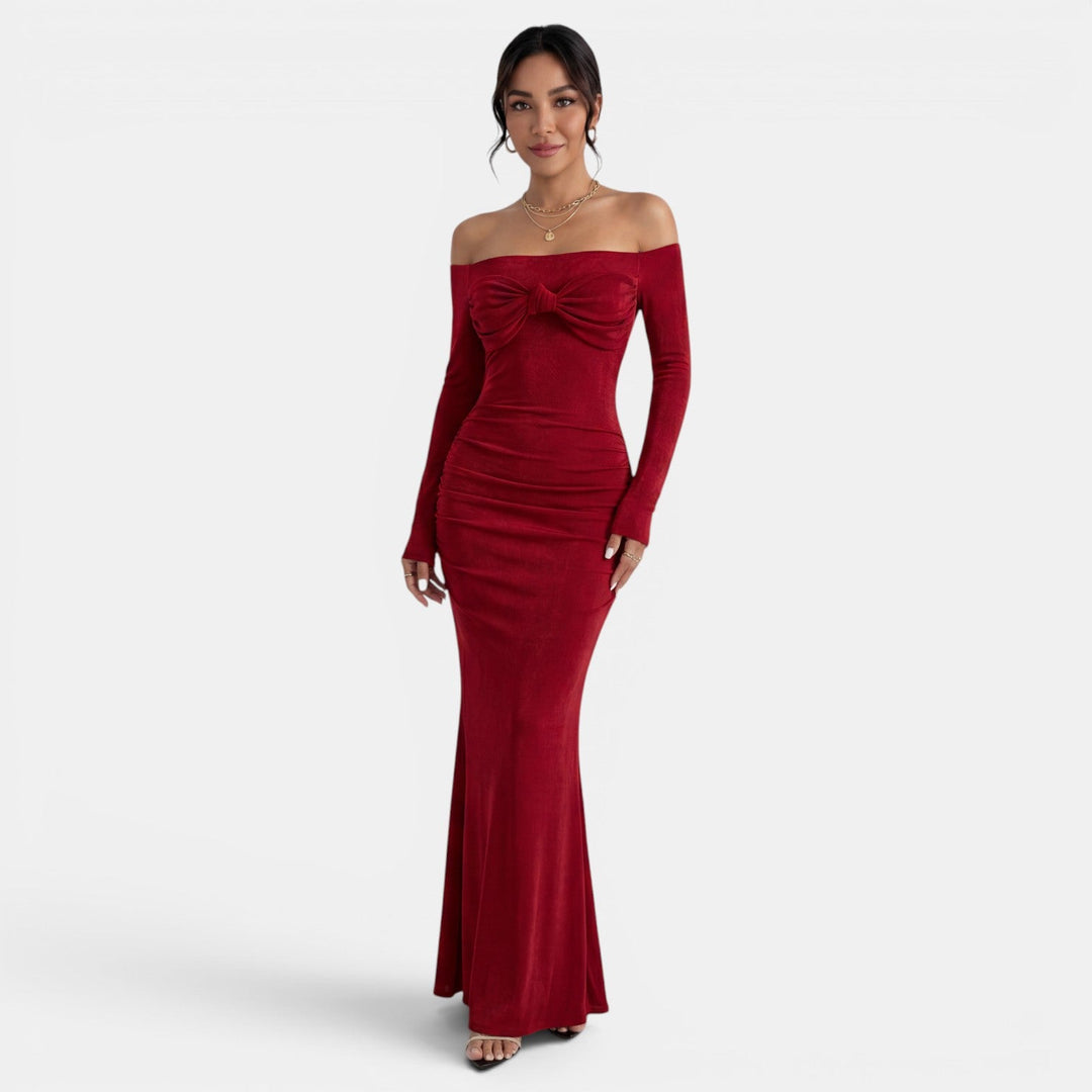 Vestido Maxi Off Shoulder Mujer Ajustado