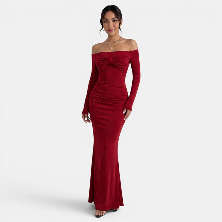 Vestido Maxi Off Shoulder Mujer Ajustado