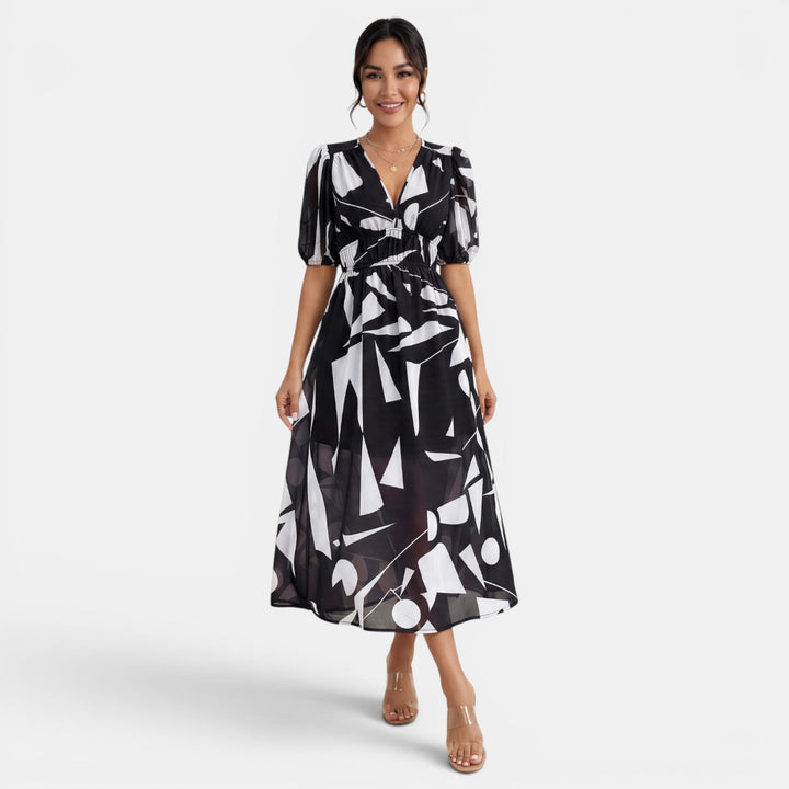 Vestido Midi Floral Mujer Cuello V