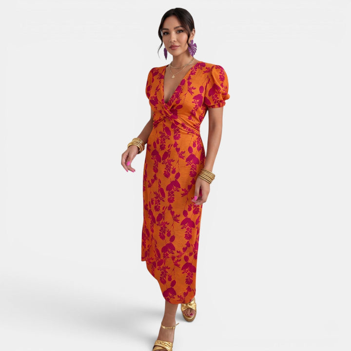 Vestido Largo Verano Mujer Floral Cuello V