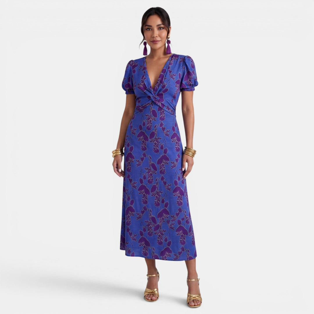 Vestido Largo Verano Mujer Floral Cuello V