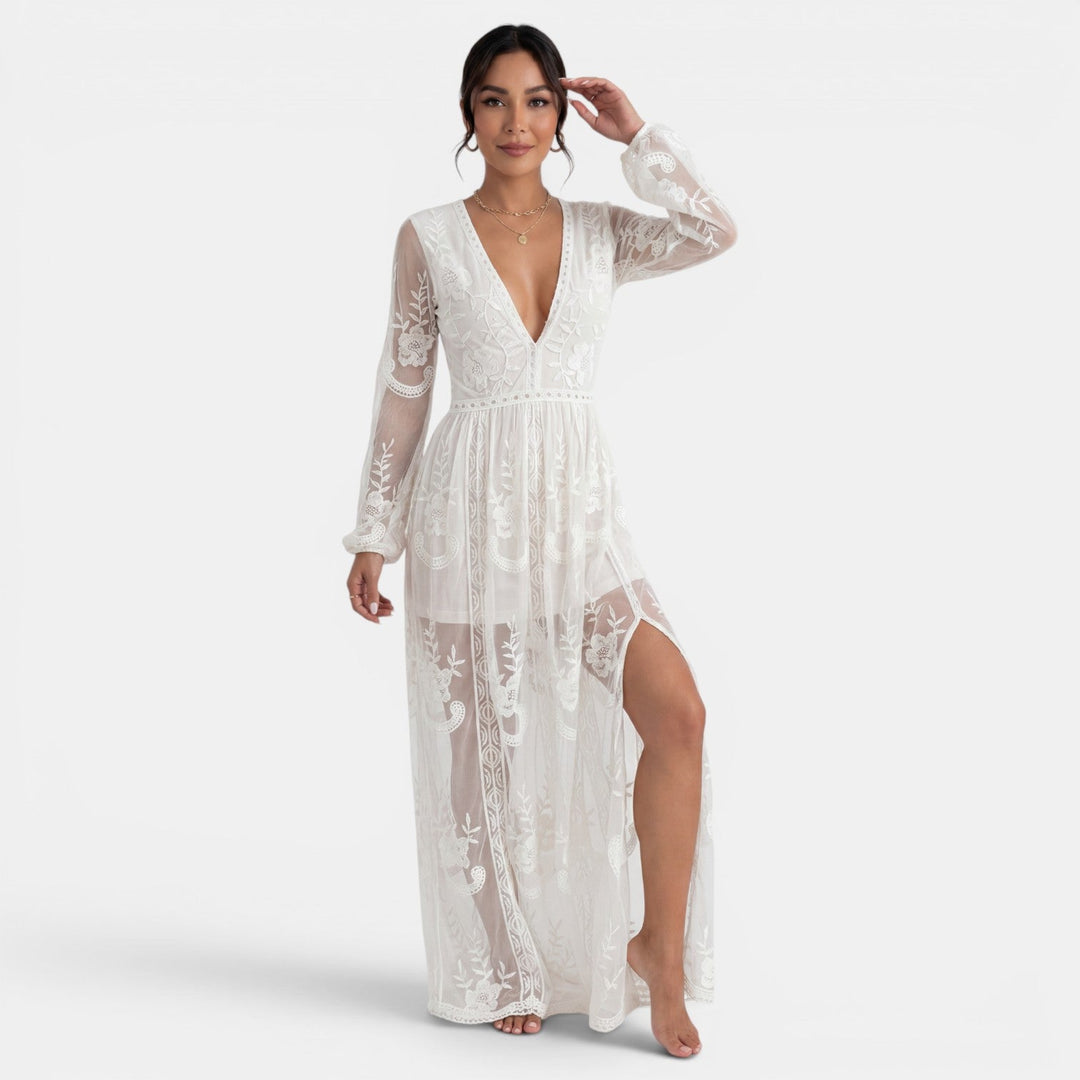 Vestido Largo Mujer Verano Cuello V