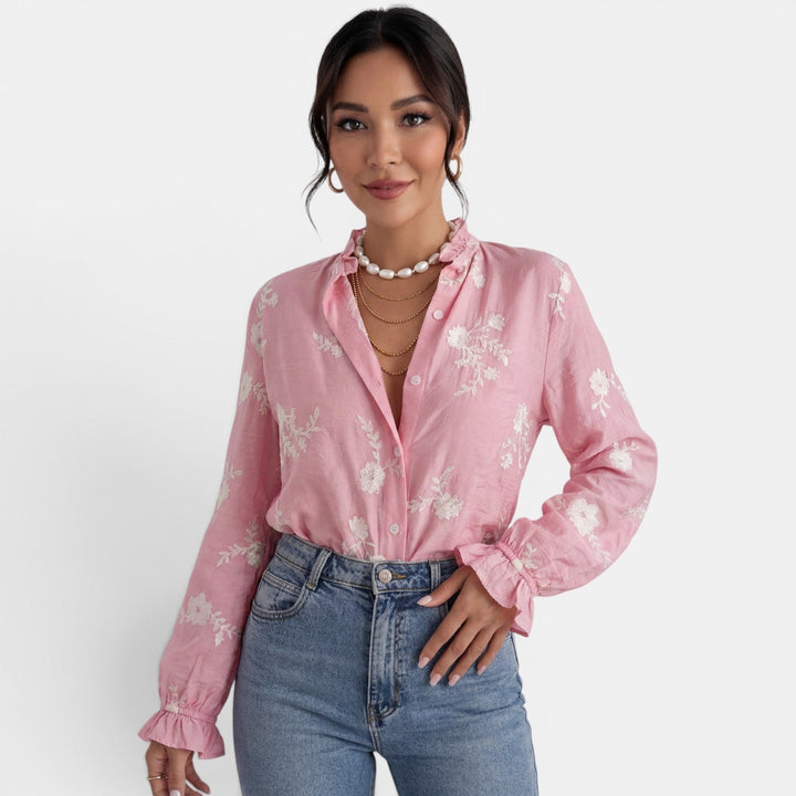 Blusa Mujer Floral Manga Farol