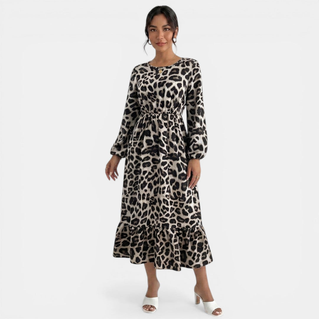 Vestido Midi Leopardo Elegante