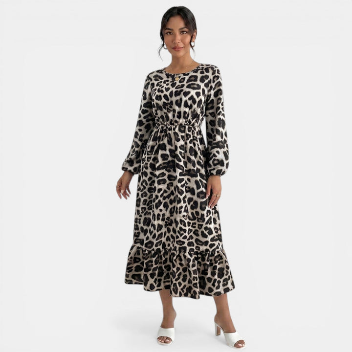 Vestido Midi Leopardo Elegante