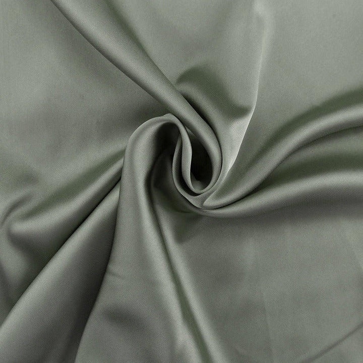 Vestido mujer satinado manga acampanada escote cruzado - Margaux