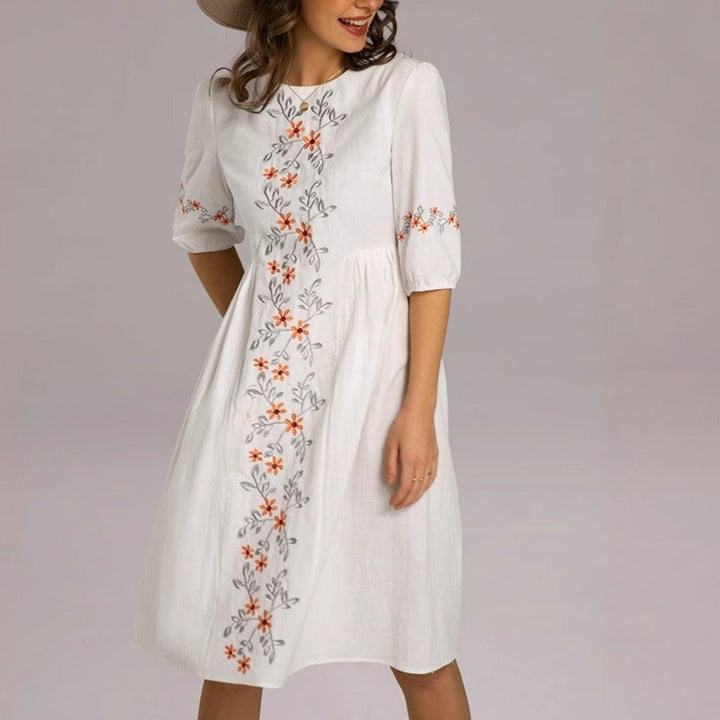 Vestido algodón con manga tres cuartos - Carmona
