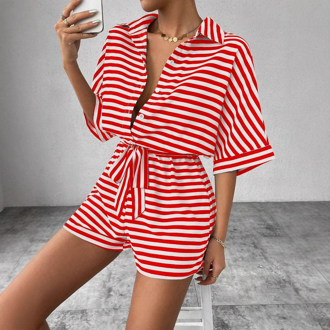Mono corto camisero rayas horizontales - Brisa
