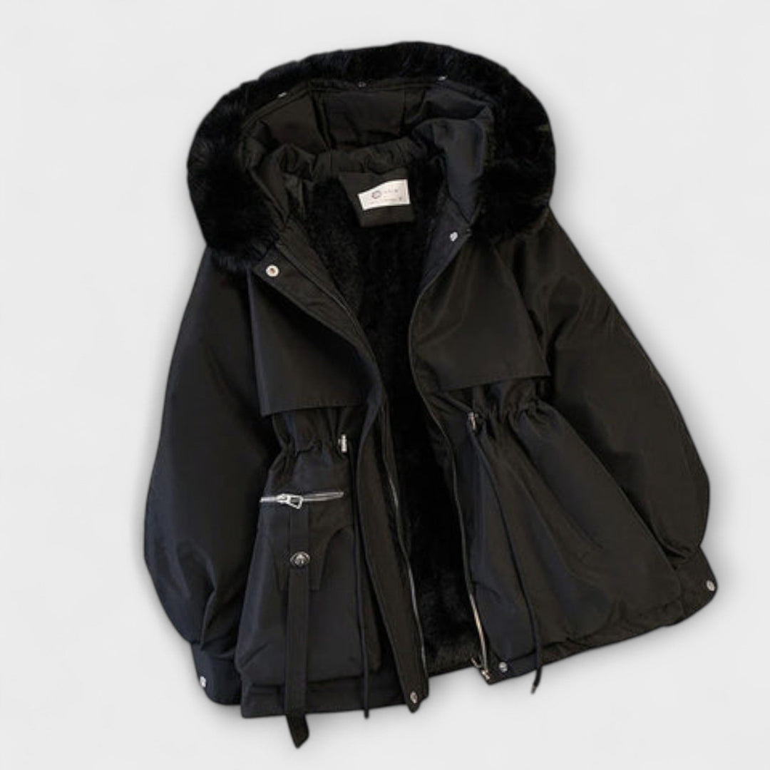 Belén – abrigo de invierno con cuello de pelo sintético