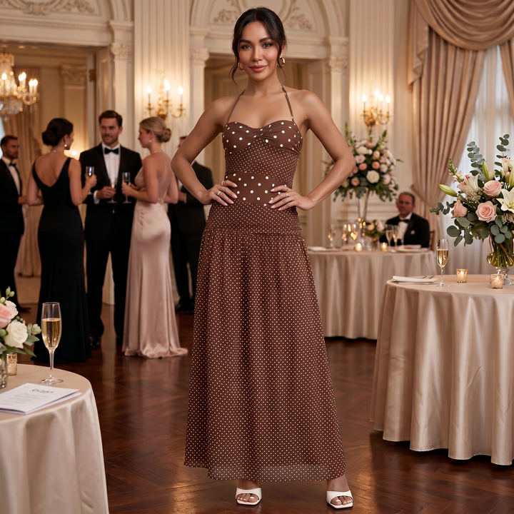 Vestido Largo Lunares Mujer
