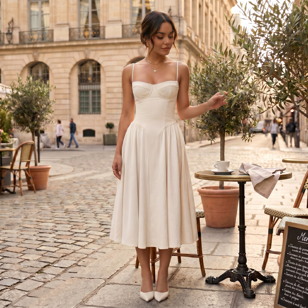 Vestido Midi Corset Mujer Elegante