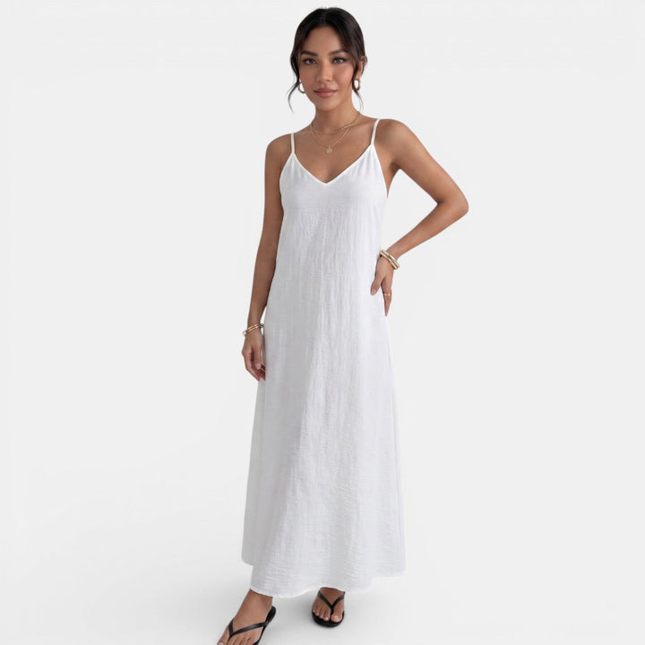 Vestido Largo Fluido Mujer Verano