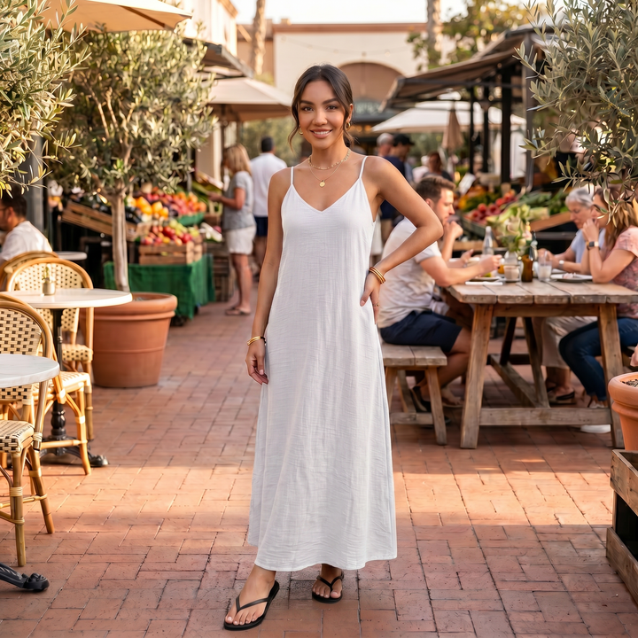Vestido Largo Fluido Mujer Verano