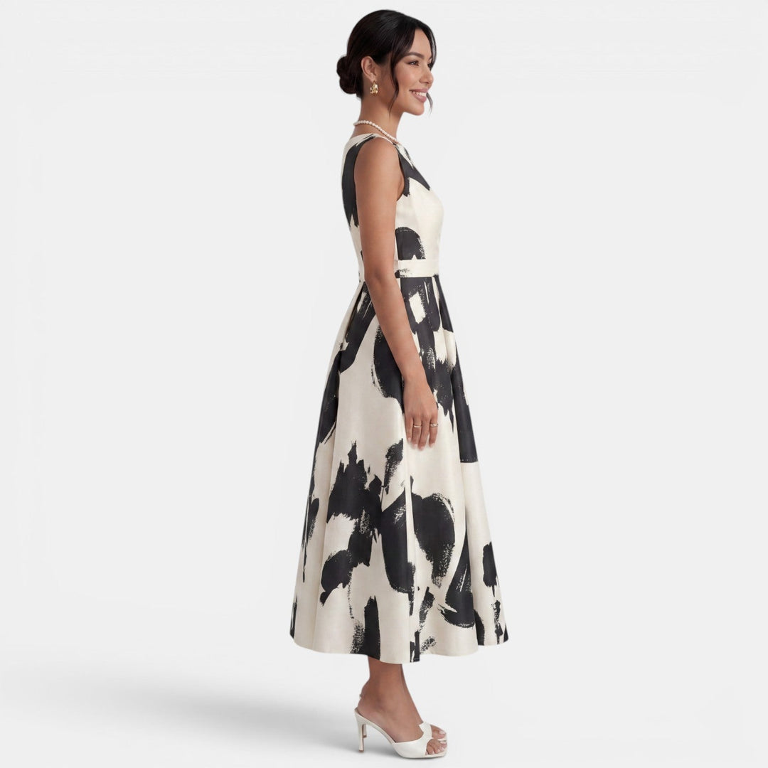 Vestido Midi Estampado Elegante