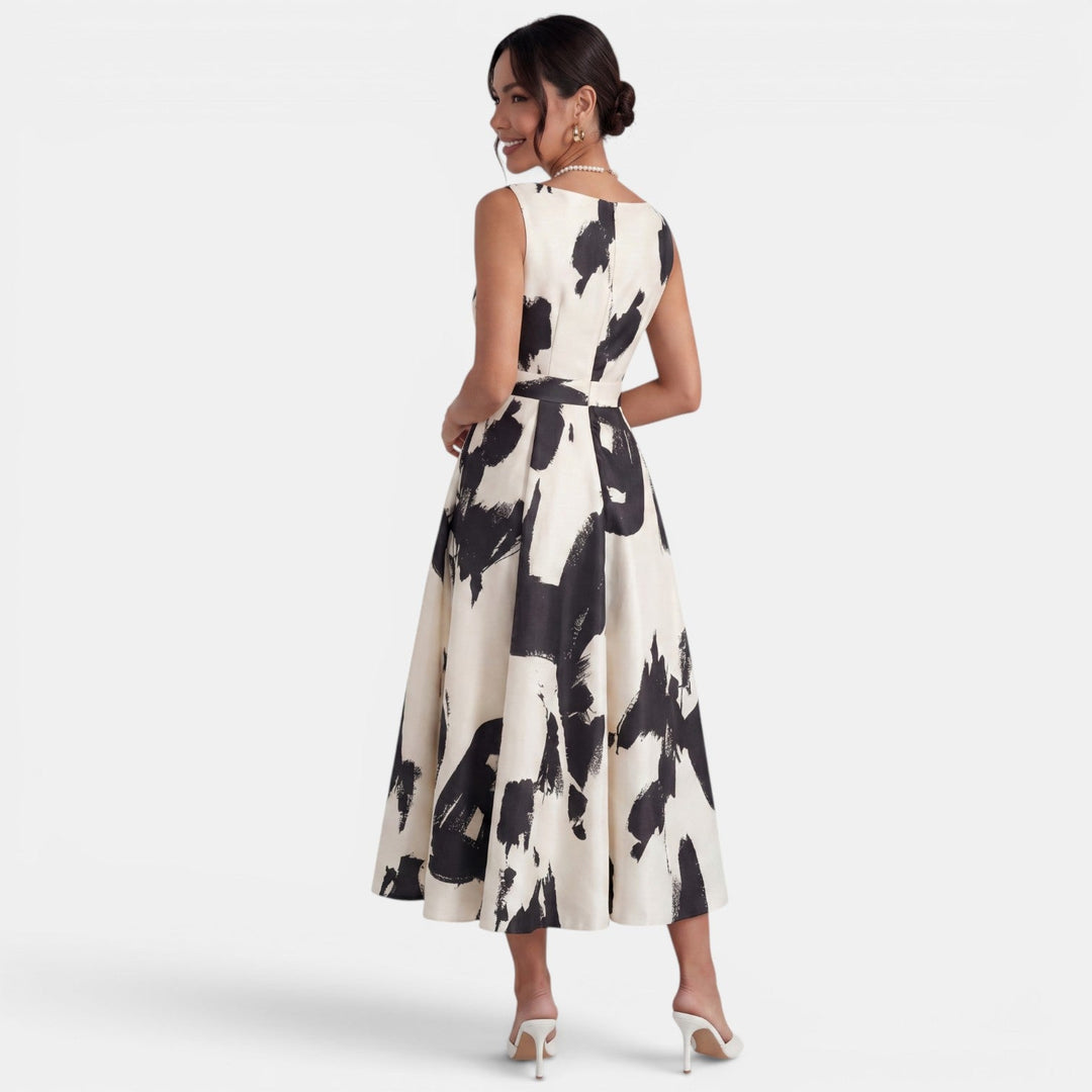 Vestido Midi Estampado Elegante