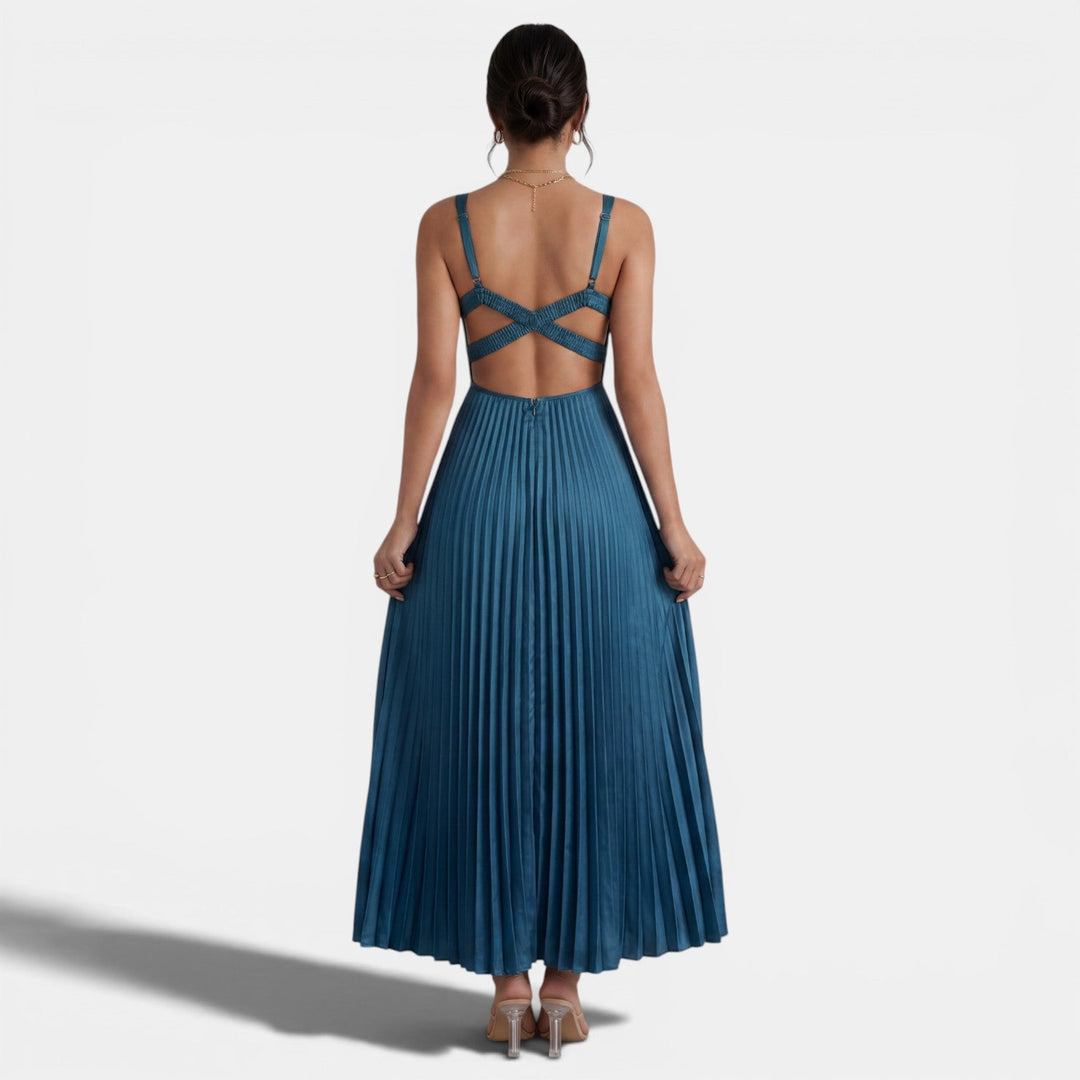 Vestido Midi Satén Mujer Tirantes