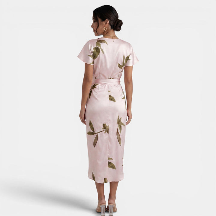Vestido Midi Cruzado Floral Mujer