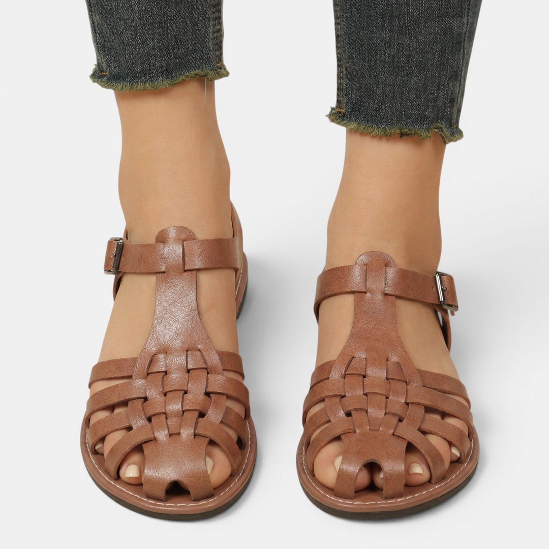 Sandalias Pescador Marrón Mujer Piel