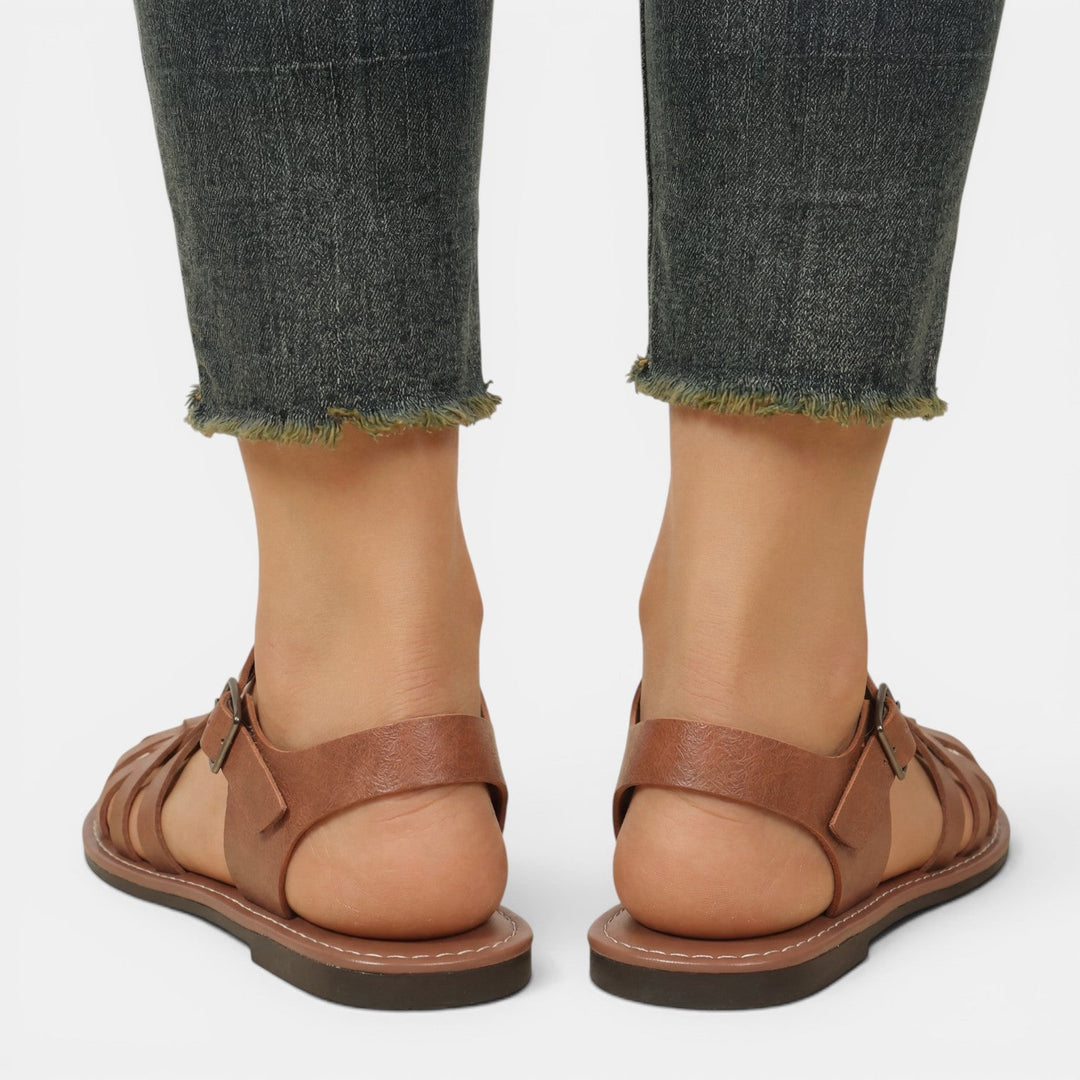 Sandalias Pescador Marrón Mujer Piel