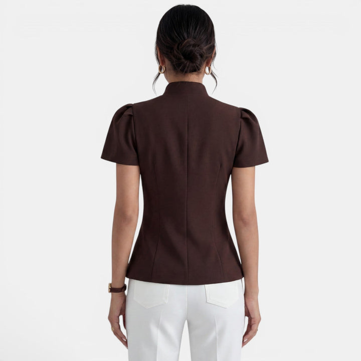 Blusa Elegante Cuello Mao