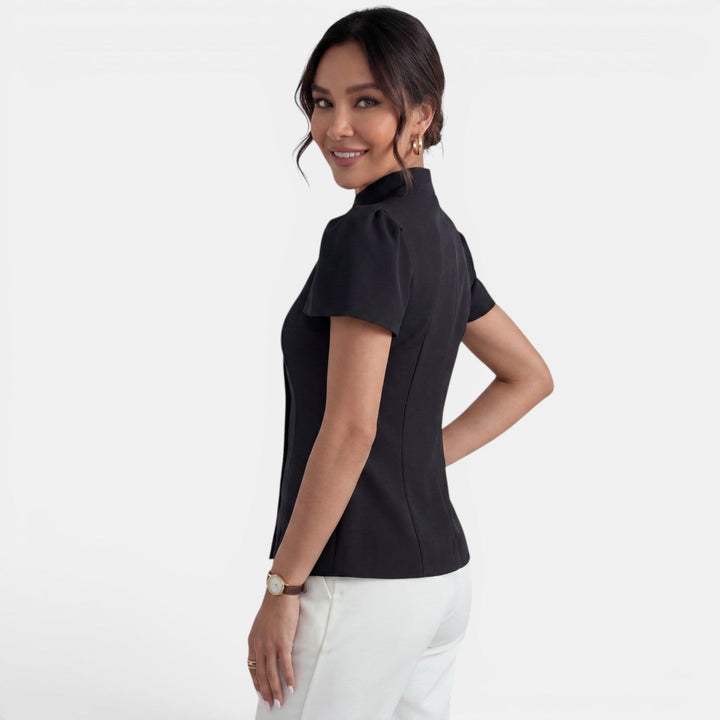Blusa Elegante Cuello Mao