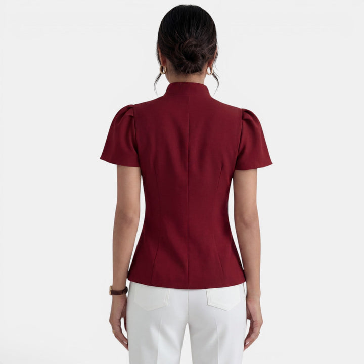 Blusa Elegante Cuello Mao