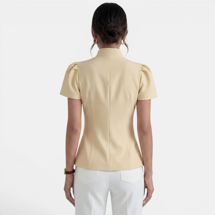 Blusa Elegante Cuello Mao