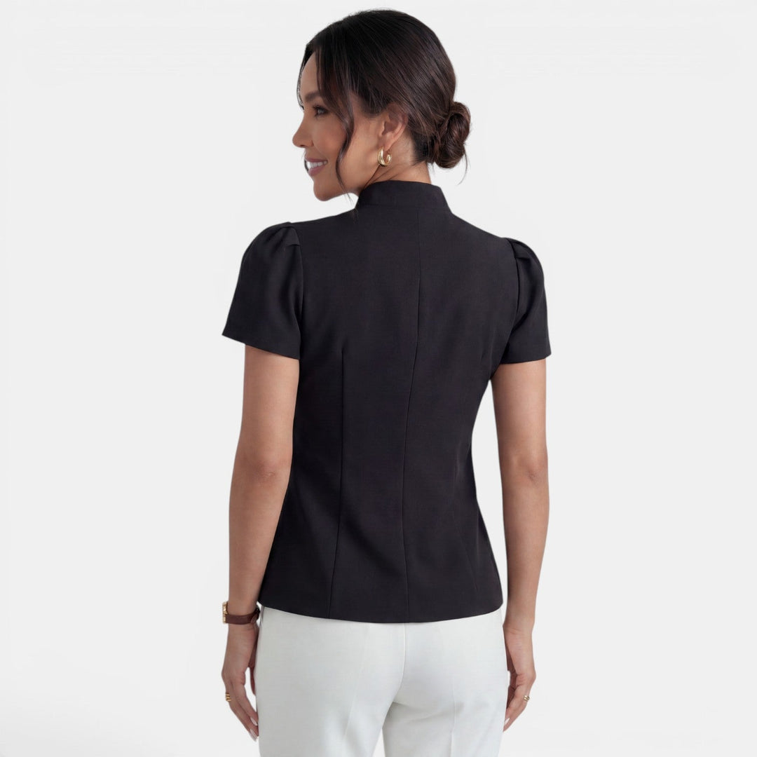 Blusa Elegante Cuello Mao