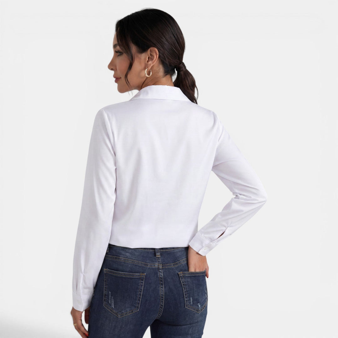 Blusa Mujer Satén Manga Larga